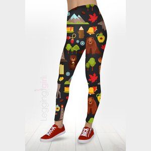 Simply Canada Exclusive Printed FeatherSoft Women's Leggings Extra Plus 3XL-5XL
